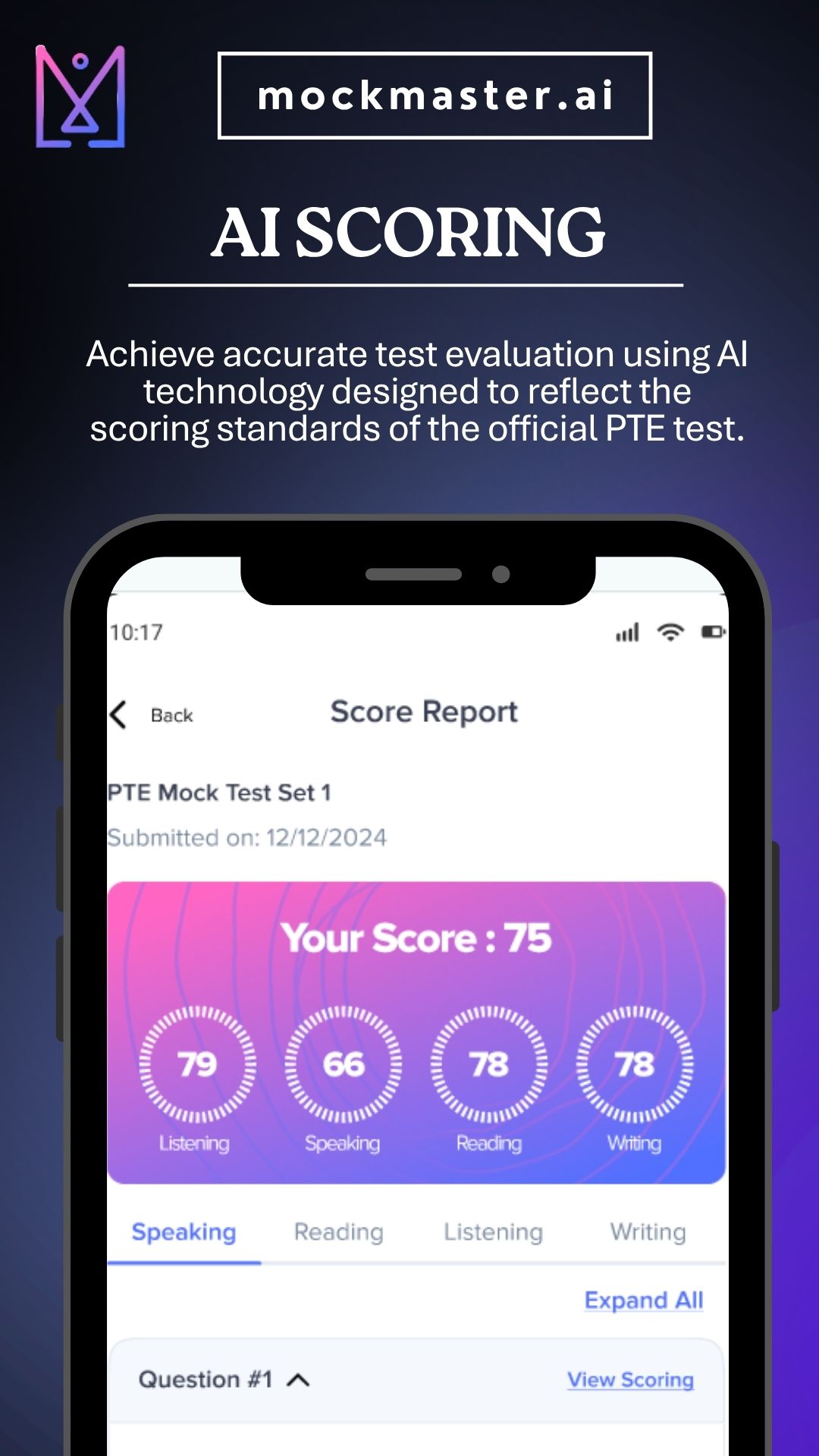 MockMaster app dashboard