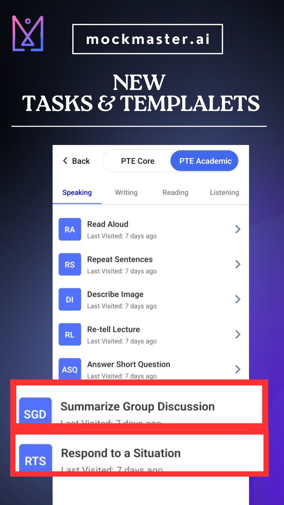 MockMaster app PTE practice