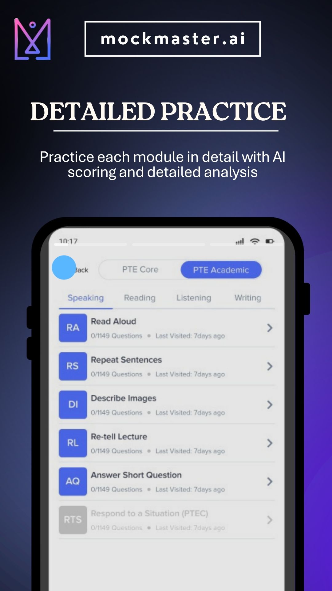 MockMaster app streak