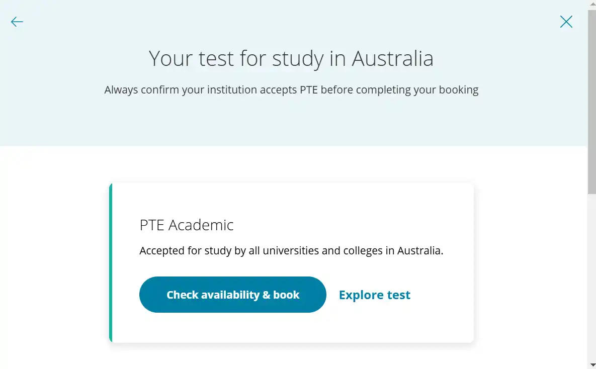 pte exam booking